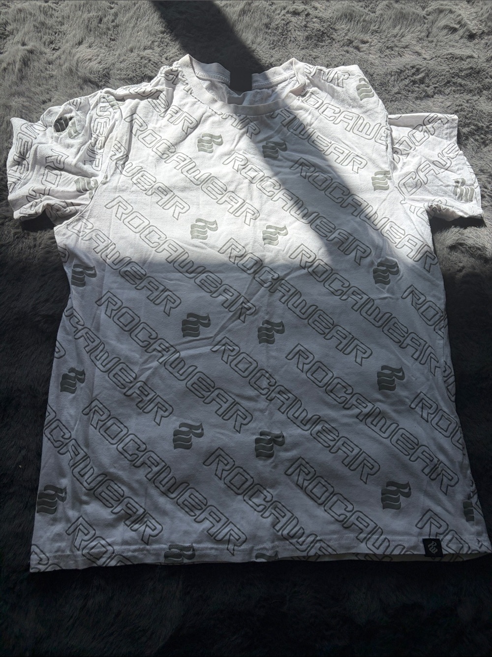 Rocawear White All-Over Logo Short Sleeve Tee